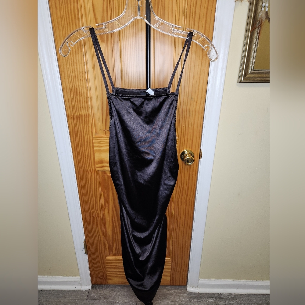 Elegant Black Satin Dress